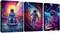 3 Pack DIY Diamond Painting Kits for Adults,5D Large Diamond Art Painting,Full Diamond Crystal Rhinestone Arts and Crafts,Gem Art Moon Painting with Diamond Home Wall Decor (Galaxy 9.8x13.8 inch)